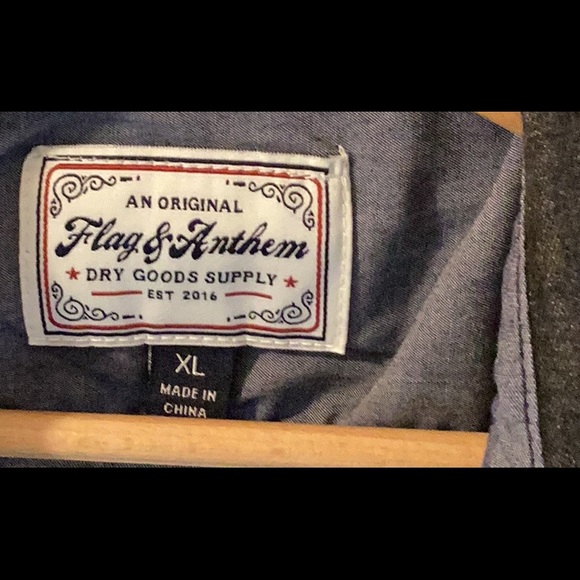 Flag & Anthem Shirt Mens XL Western Snap Button Long Sleeve Casual - Picture 4 of 12